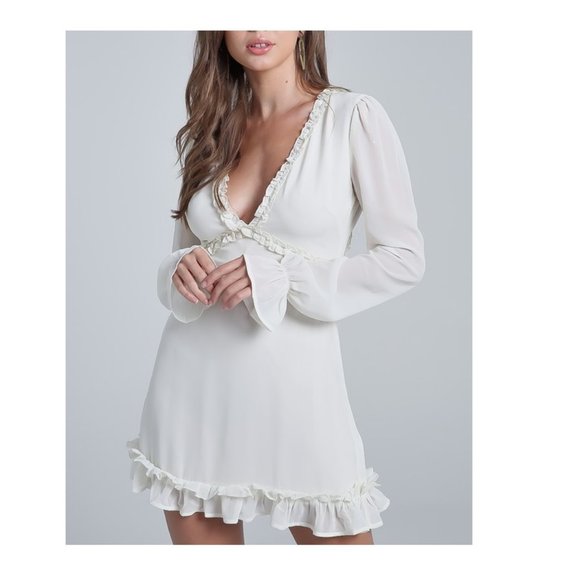 WOVEN RUFFLED OPEN BACK MINI DRESS - Picture 5 of 6